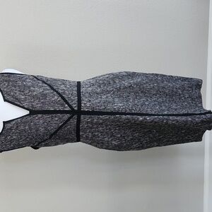 Ann Taylor Textured Midi Dress Black Gray